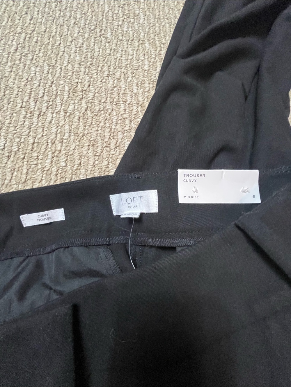 NWT LOFT Black Women's Tailored mid rise Trousers 6 - Picture 5 of 6